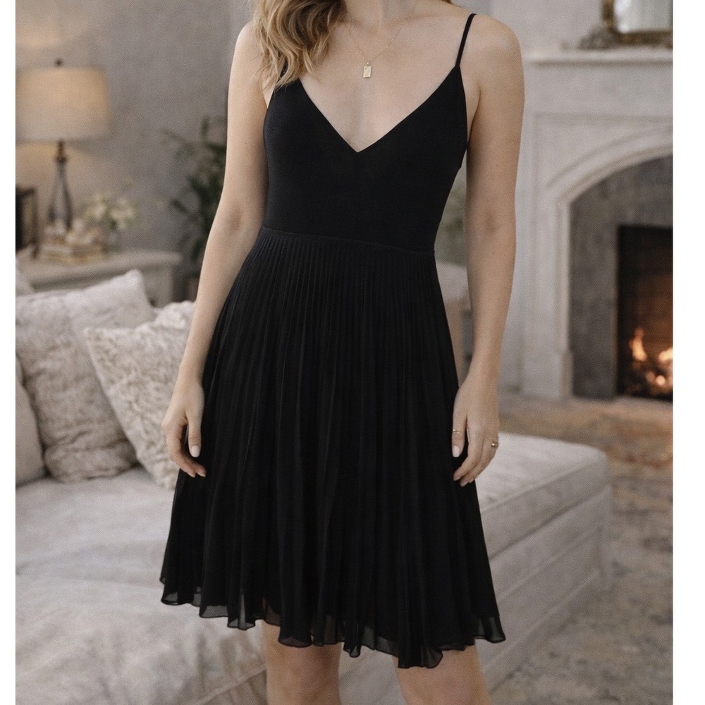 FP2 Anthropologie See You Monday Dress Black‎ Small LBD Knit Low Cut Back